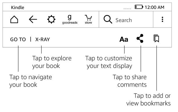 Kindle's Toolbar